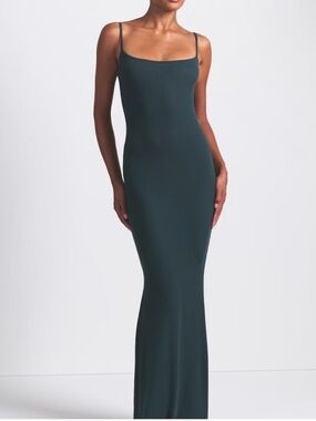 SKIMS Soft Lounge Slip Maxi Dress in Deep Teal
